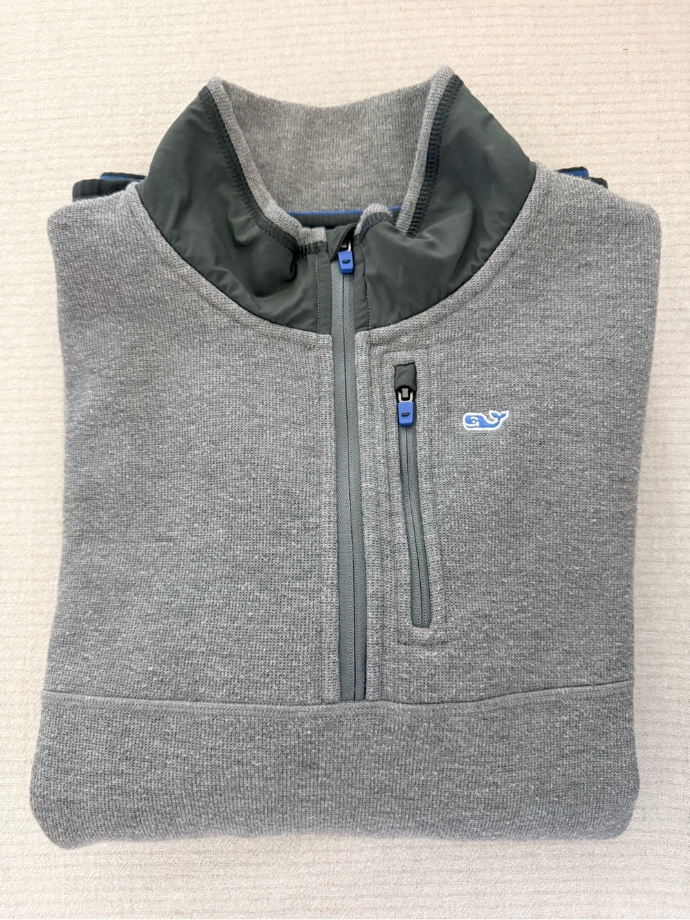 Vineyard Vines Gray Quarter Zip Sweater